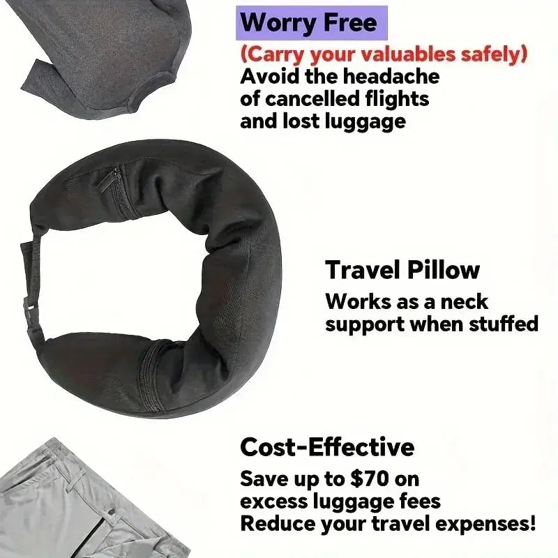 Refillable Travel Neck Pillowcase